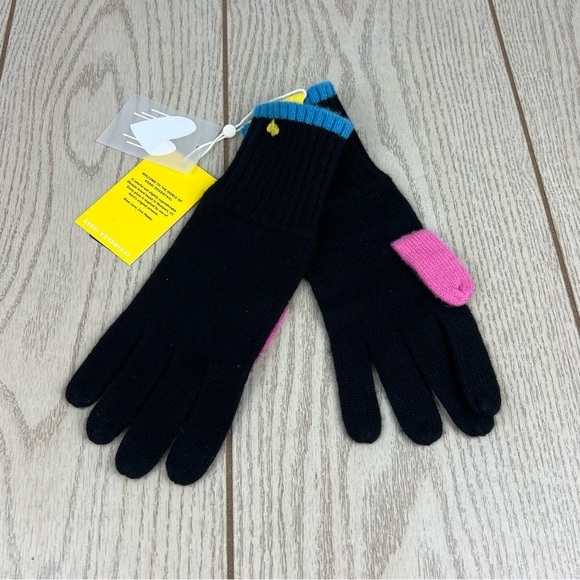 Kerri Rosenthal Women's Cashglove Colorblock Cashmere Gloves OS Black $128 - Picture 1 of 4